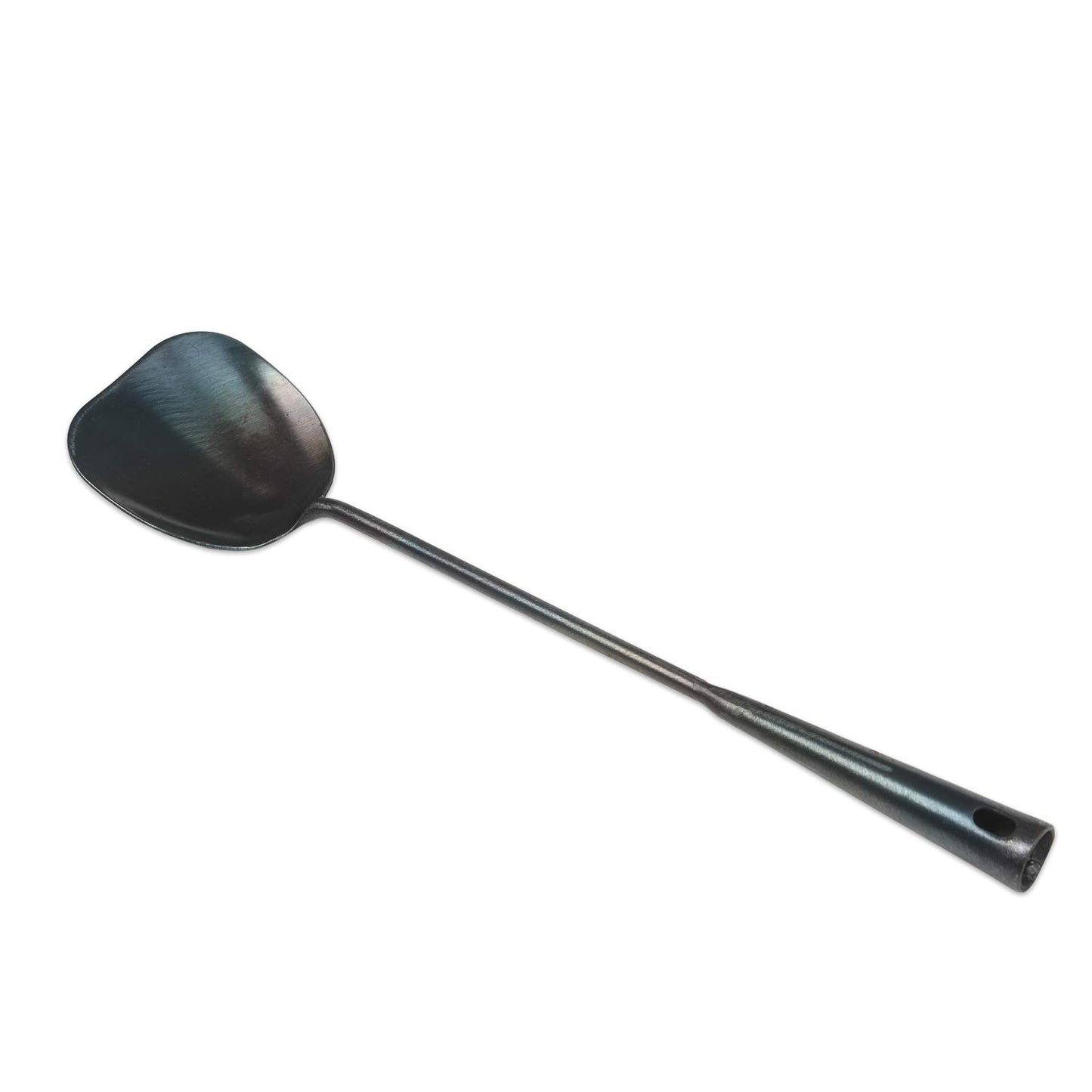 ZhenSanHuan Hand Hammered Carbon Steel Spatula - Long Handle Chuan Wok Tool - 40cm