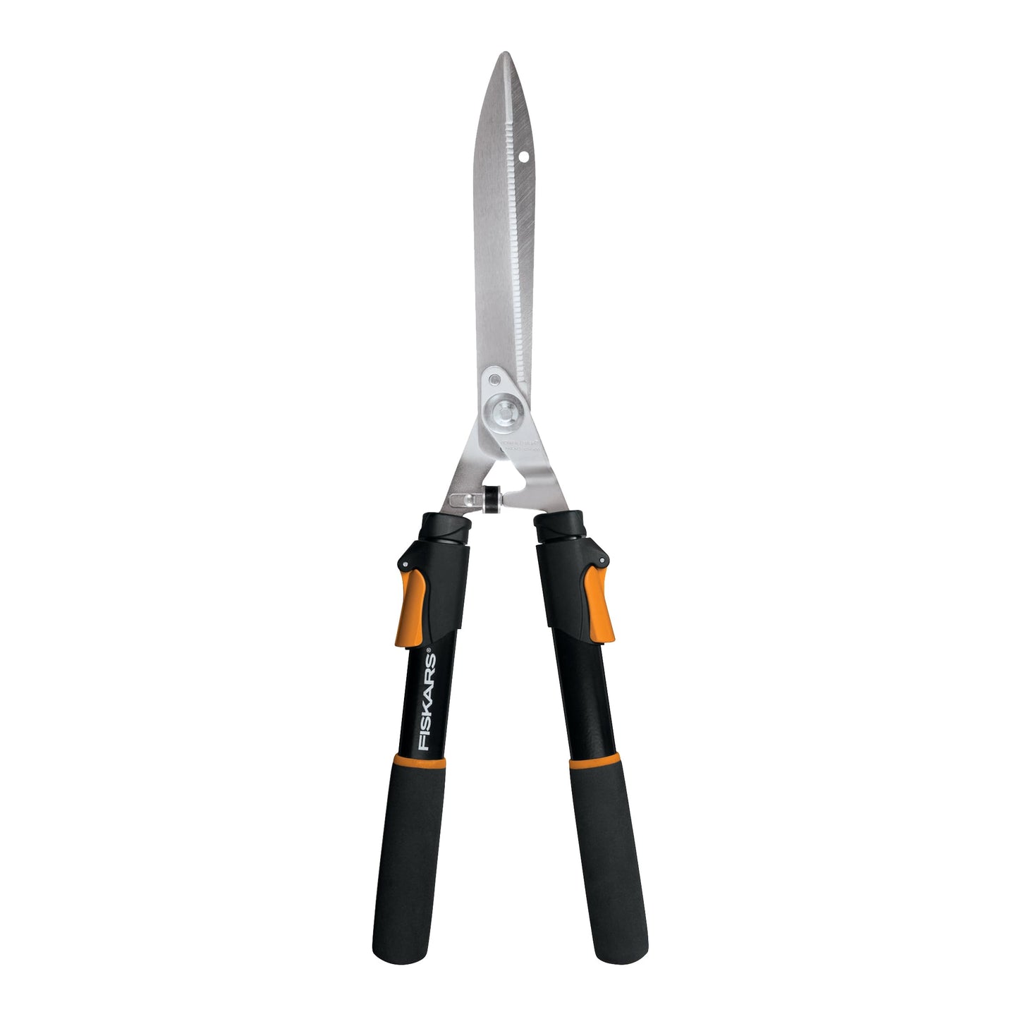 Fiskars Power-Lever Hedge Shears - 64cm-84cm Extendable Handle - Plant Cutting Scissors - Orange/Black