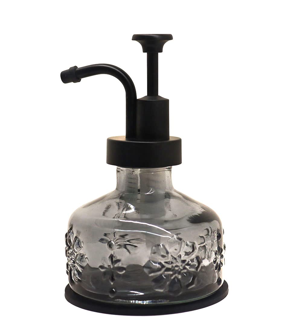 OCTMUSTARD Glass Soap Dispenser with Pump — Farmhouse Refillable Lotion & Shampoo Bottle