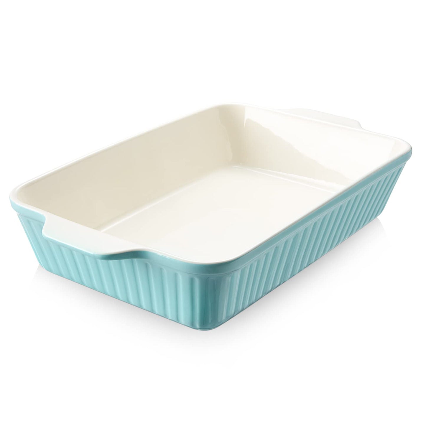 DOWAN Deep Casserole Baking Dish - 23cm × 33cm - 4L Ceramic Pan with Handles