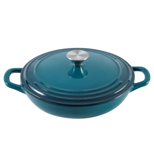 Flavehc Enamelled Cast Iron Braiser - 2.8L Braiser Pan with Lid