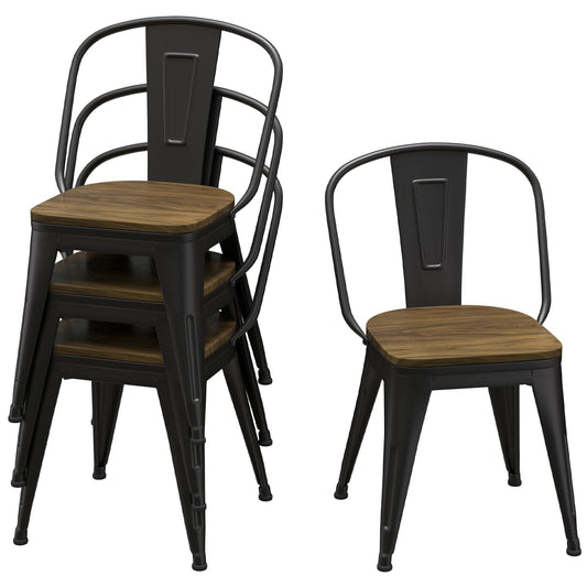 Homvinax Farmhouse Dining Chairs Set of 4 - 46cm