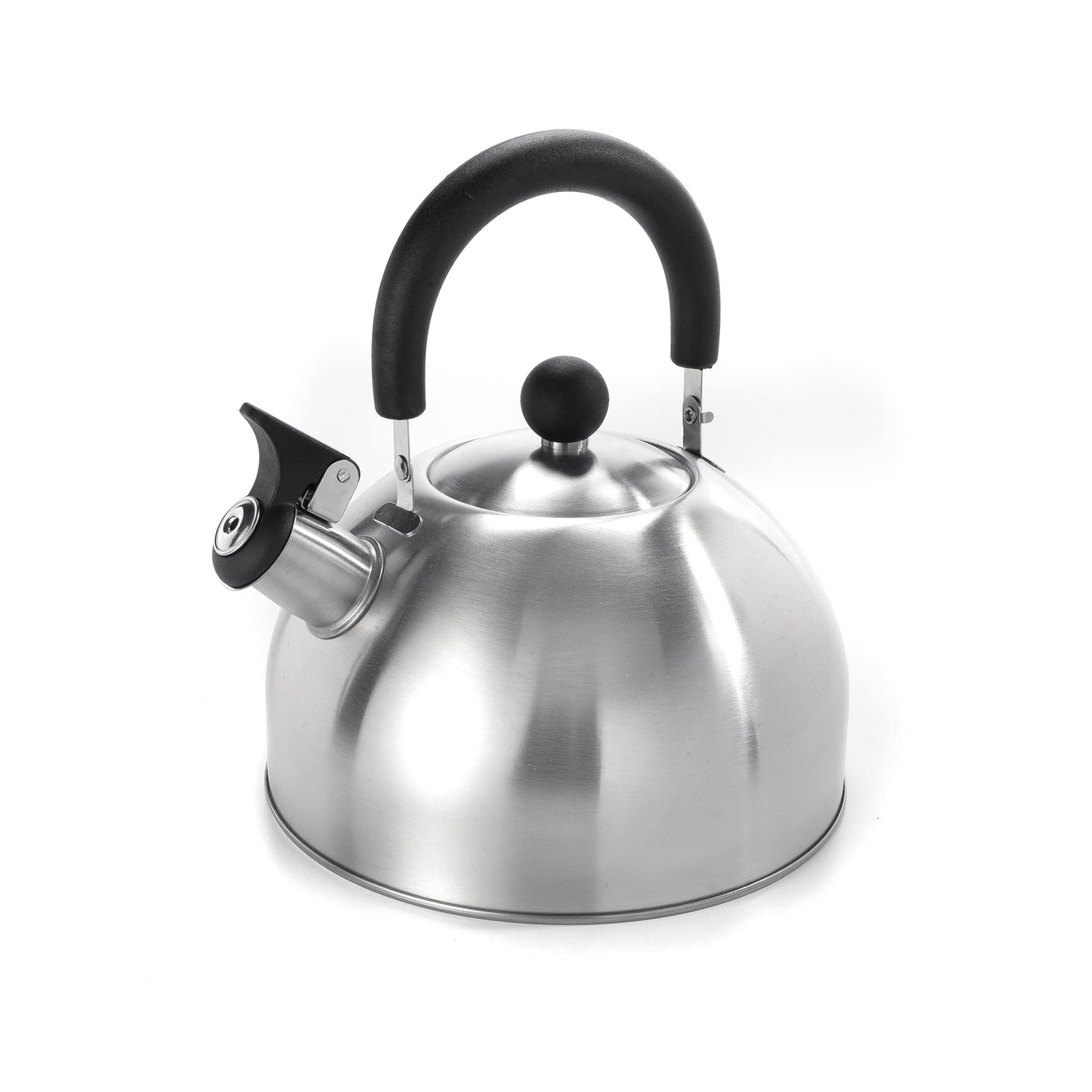 Dominion 2L Stainless Steel Whistling Tea Kettle - Ergonomic Handle - Brushed Satin
