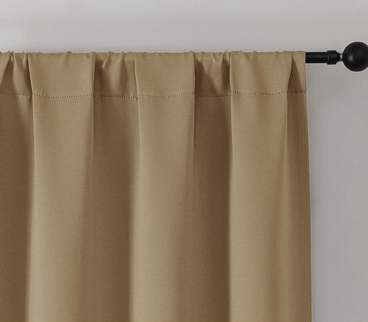 Simplebrand Ava Blackout Curtains for Bedroom - 160cm Length 2 Panels Set - Solid Thermal Insulated Energy Saving