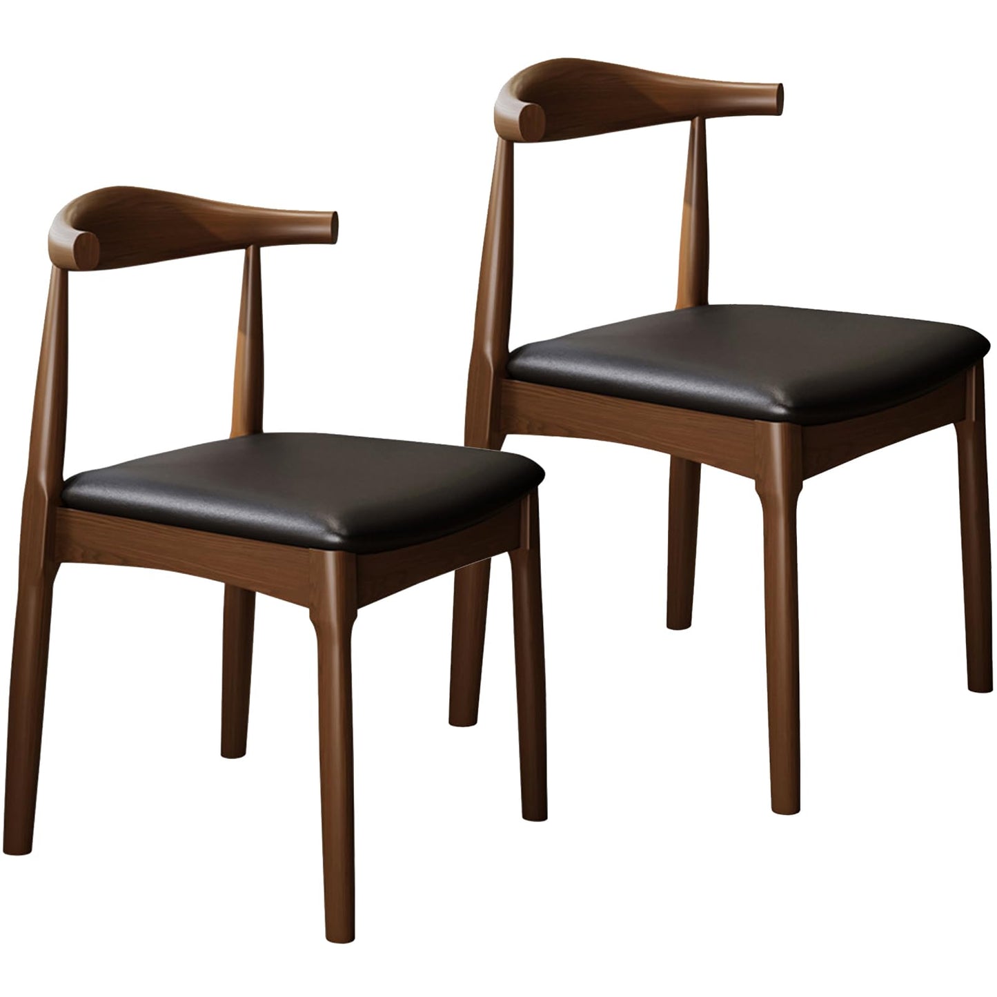 AIWOPET Solid Wood Dining Chair Set of 2 - Walnut