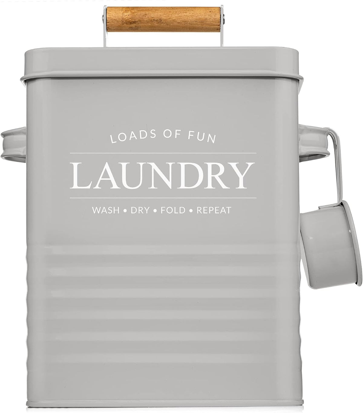 Farmhouse Metal Laundry Powder Dispenser with Scoop | 18 × 15 × 28 cm