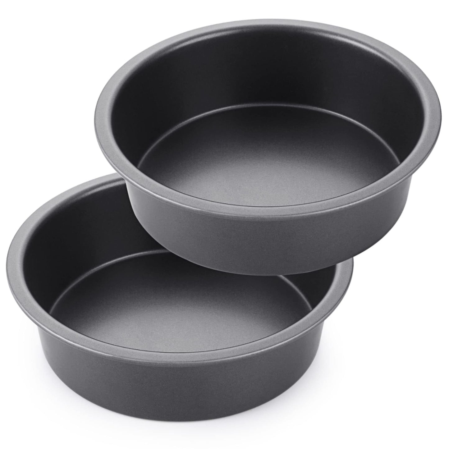 HONGBAKE Round Cake Pan Set for Baking - 20cm - 2 Pieces - Grey
