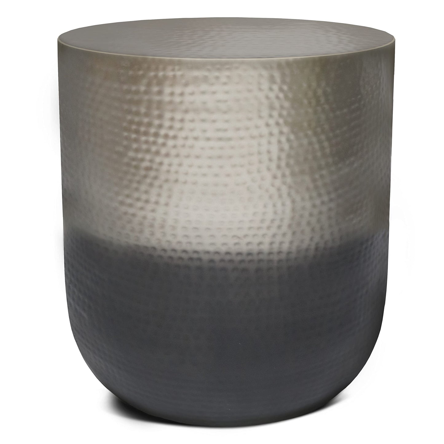 SIMPLIHOME Nova Boho 48cm Wide Metal Side Table - Silver Ombre - Fully Assembled
