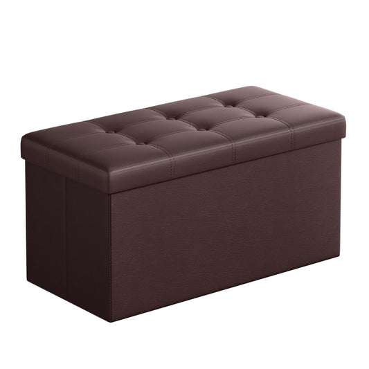 SONGMICS Folding Storage Ottoman Bench - 76cm