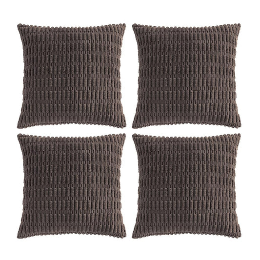 Fancy Homi 4 Packs Decorative Throw Pillow Covers - Soft Plush Corduroy Square Cushion Case