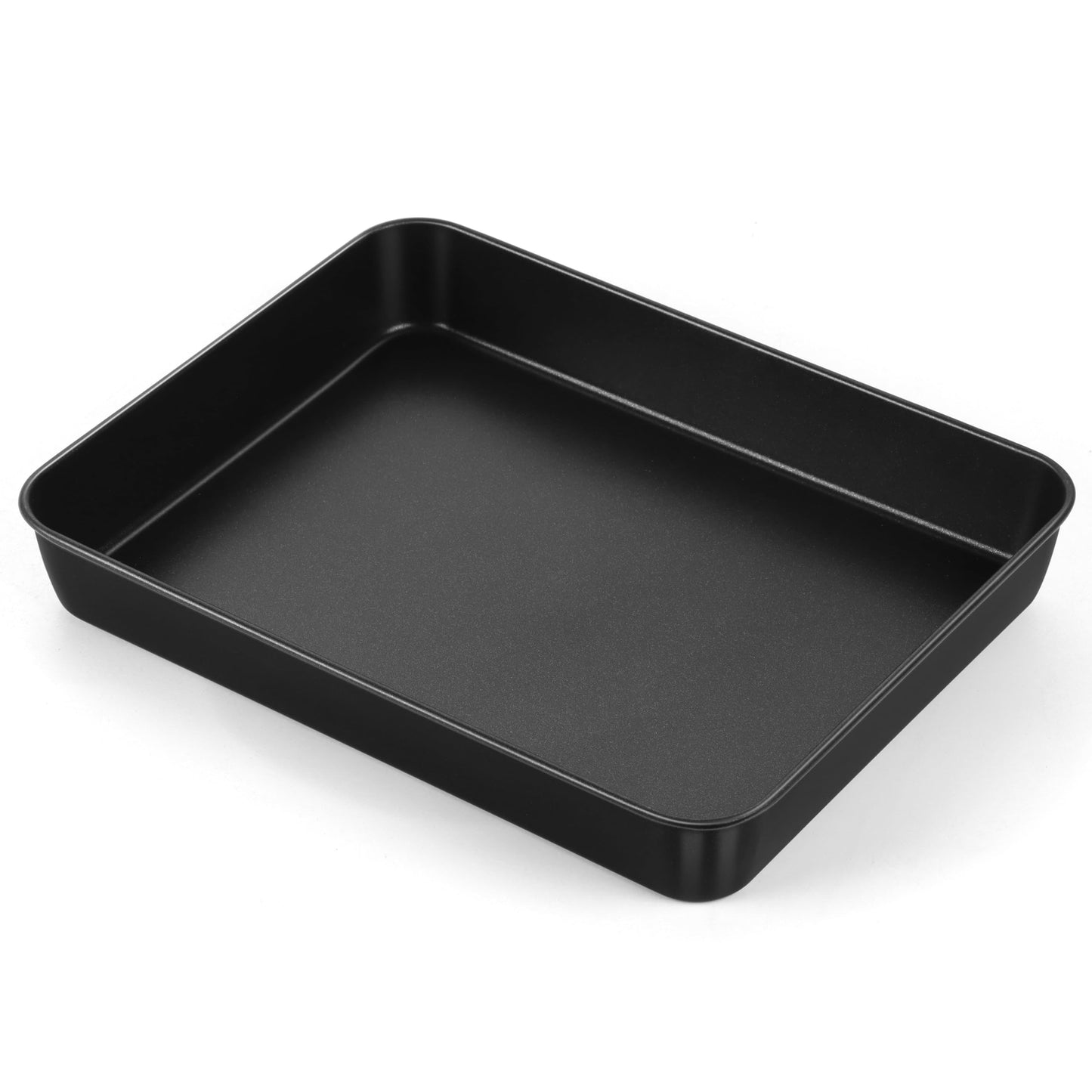 E-far 32cm × 25cm Baking Pan - Nonstick Stainless Steel Rectangle Cake Pan - Black