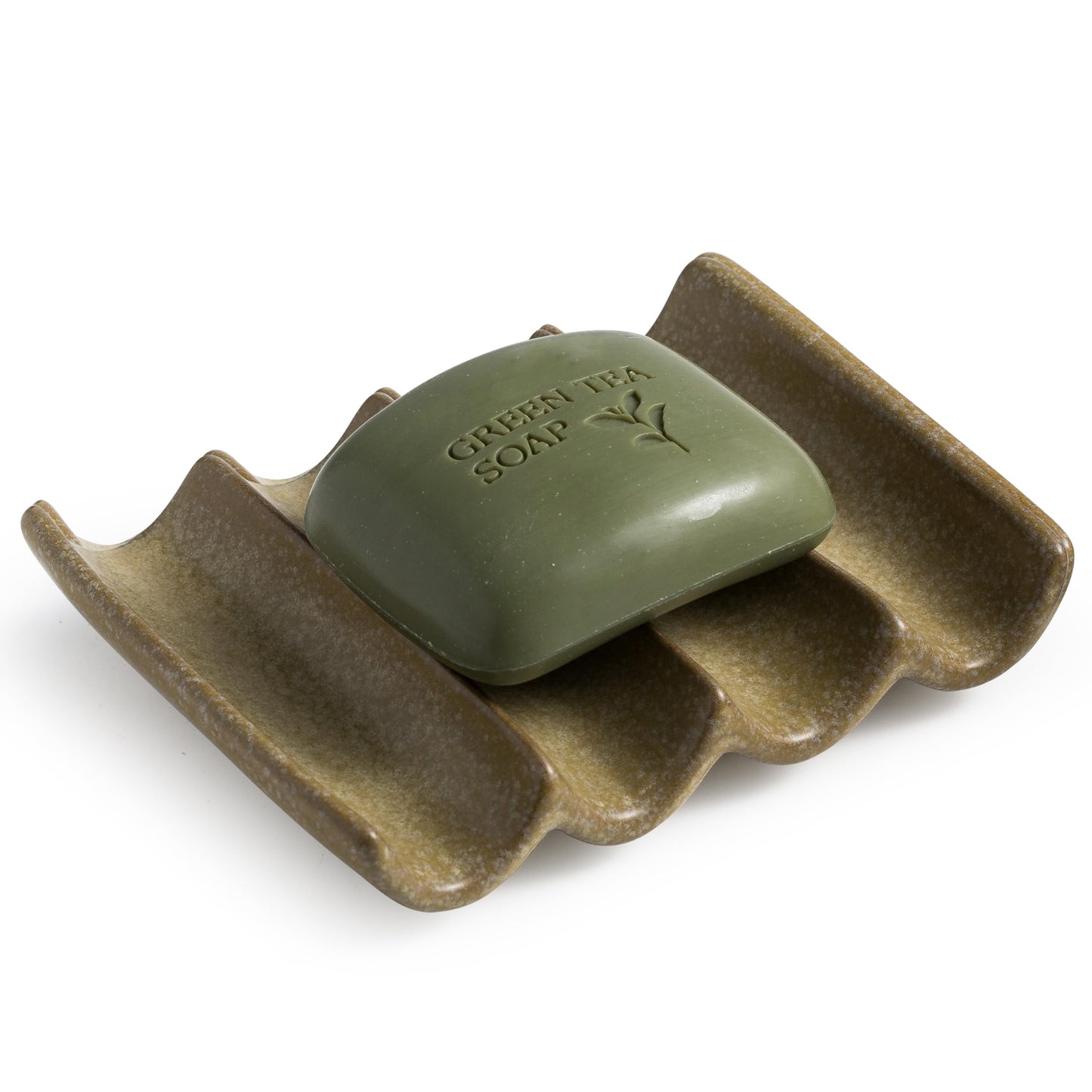 Cormomu Self-Draining Ceramic Soap Dish — Bathroom & Kitchen Soap Saver