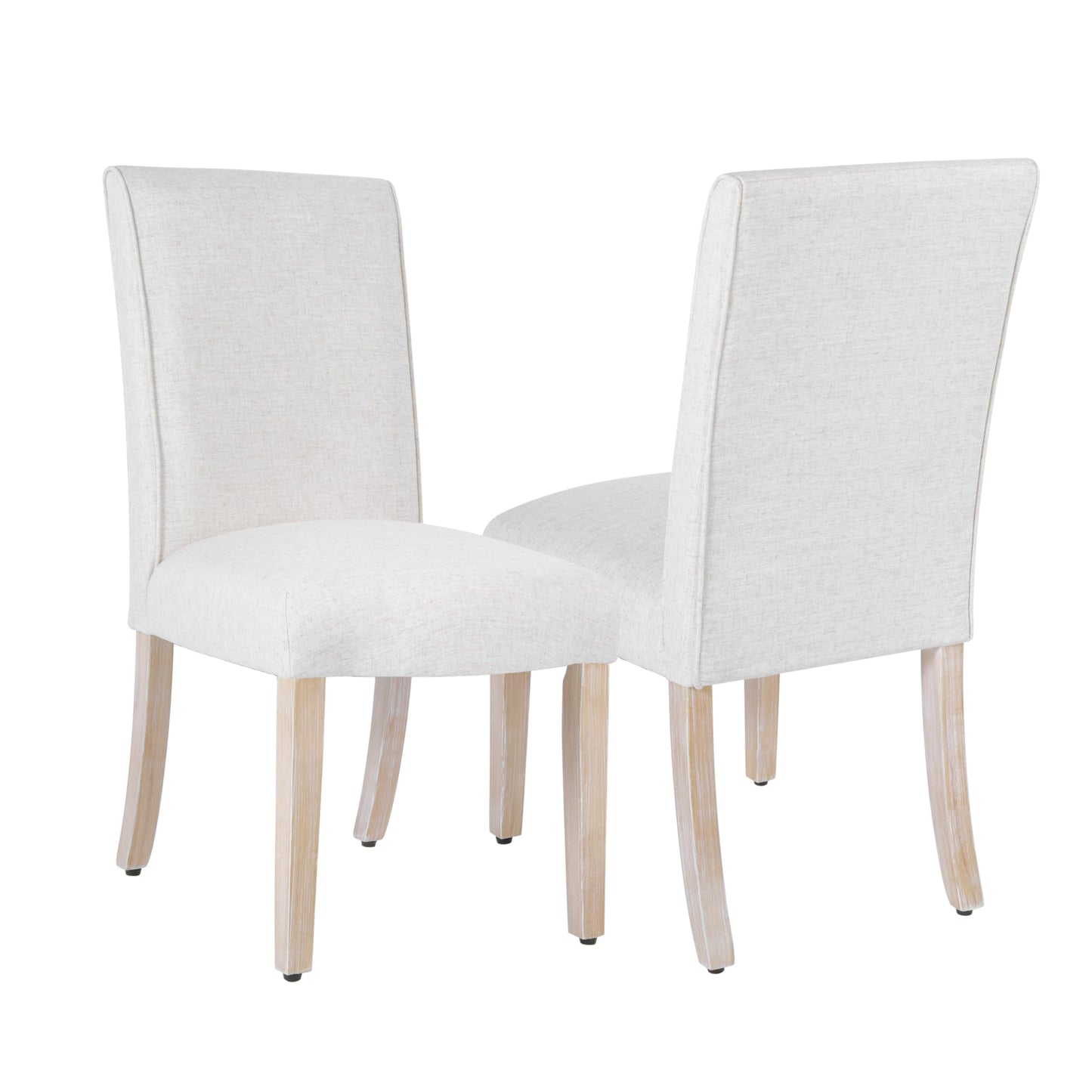 Homepop Scalloped Detail Dining Chairs Set of 2 - Cream