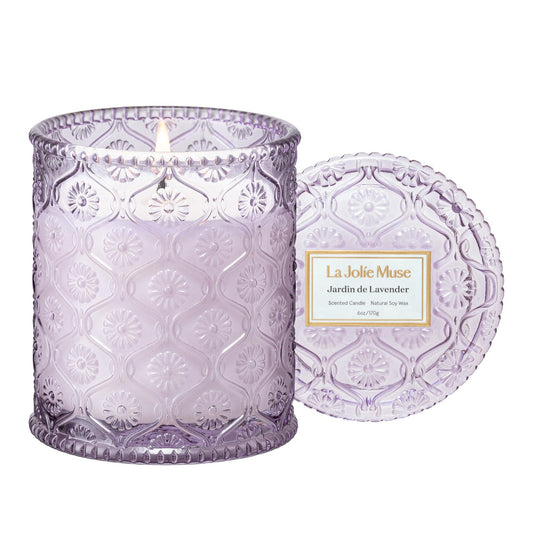LA JOLIE MUSE Scented Soy Wax Candles - Maelyn Collection - 2-Wick - 60 Hour Burn - Elegant Home Décor