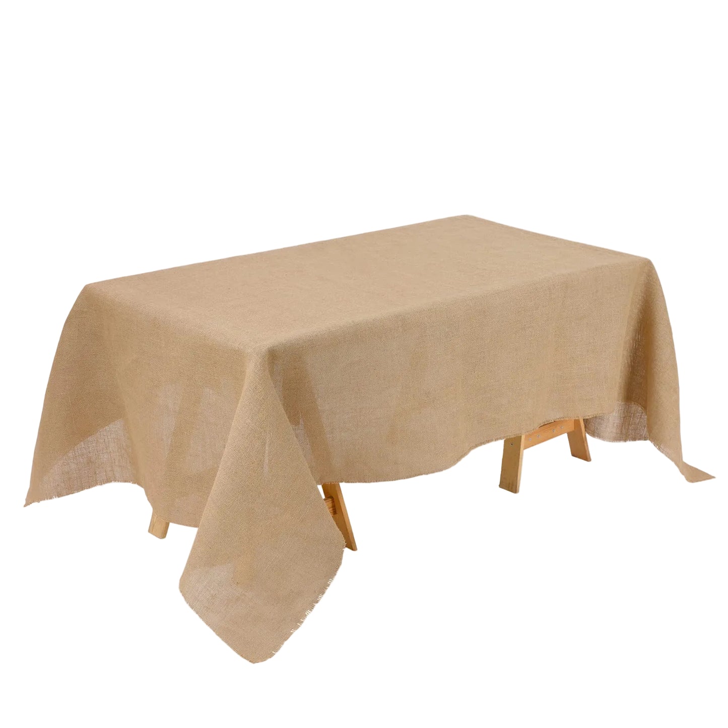 Kingdder Natural Burlap Tablecloth - 160cm × 275cm - Rustic Jute