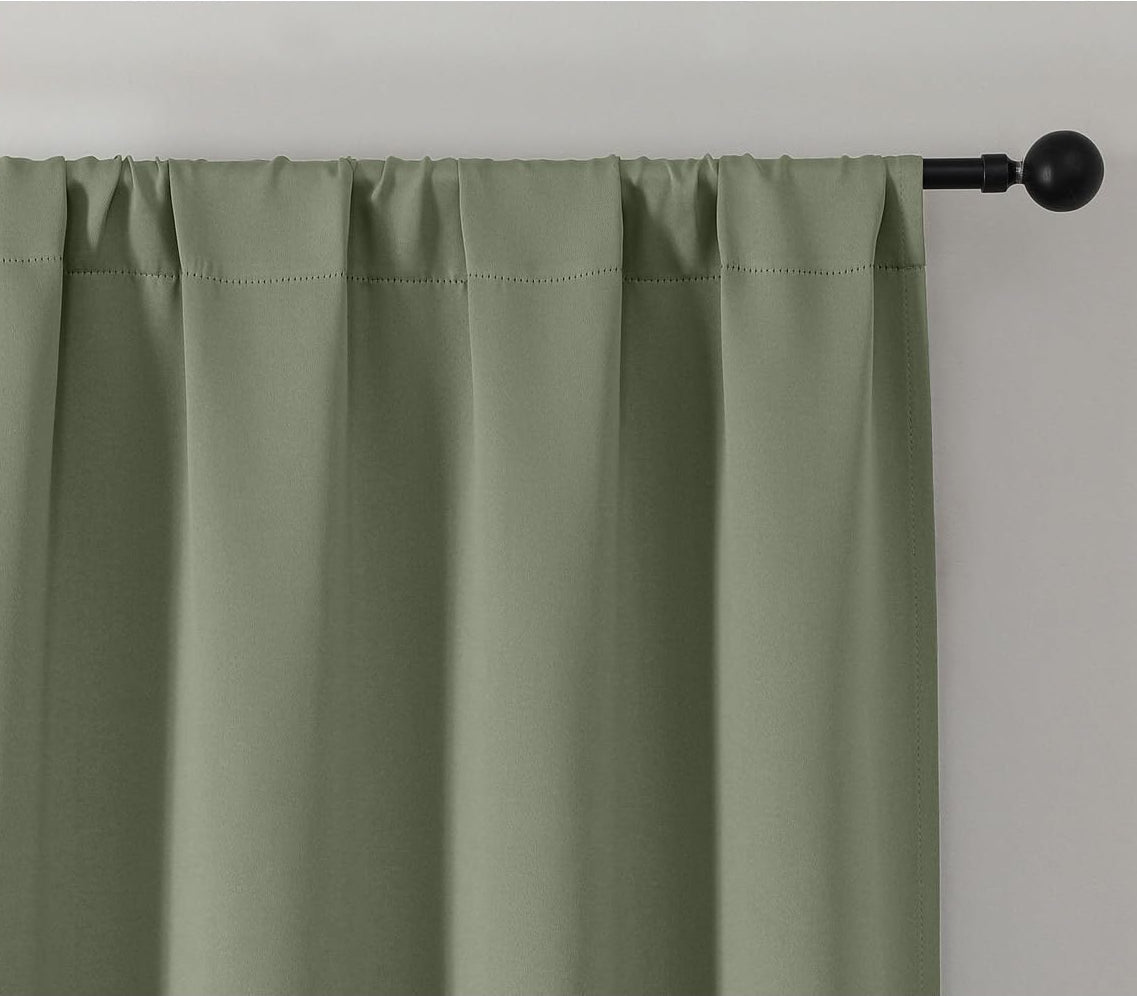 Simplebrand Ava Blackout Curtains for Bedroom - 160cm Length 2 Panels Set - Solid Thermal Insulated Energy Saving