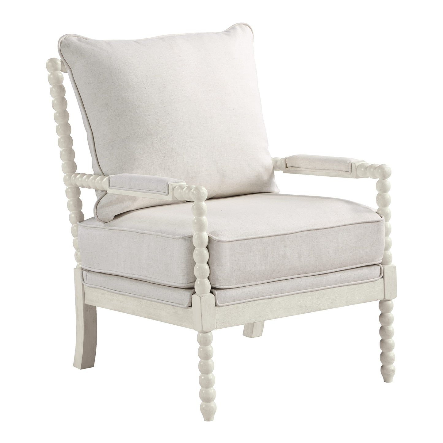 OSP Home Furnishings Kaylee Spindle Accent Chair - White Linen