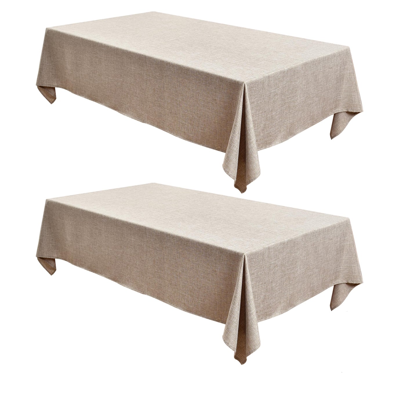 Fitable Faux Linen Tablecloths - 132cm × 178cm - 2 Pack - Natural