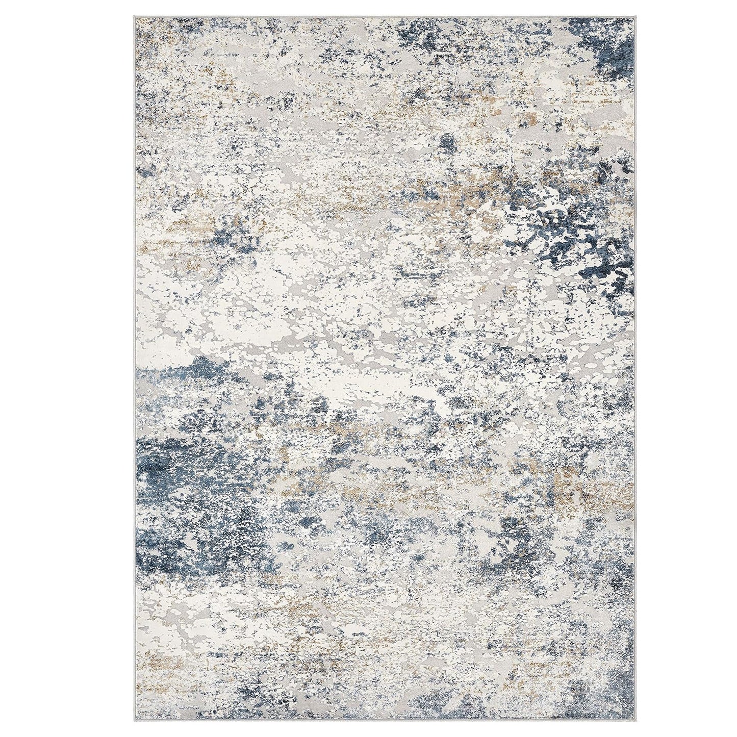 DMOYEST Area Rug - 274cm × 366cm - Abstract - Beige Blue