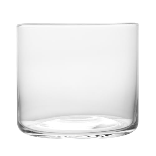 Restaurantware Vetri Whiskey Glasses - Set of 6 - No-Lead, Dishwashable, Clear Glass Tumblers