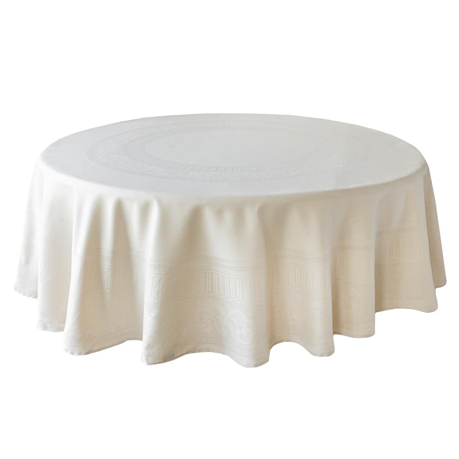 Benson Mills Matera Heavyweight Easy Care Fabric Tablecloth - 178cm Round - Linen