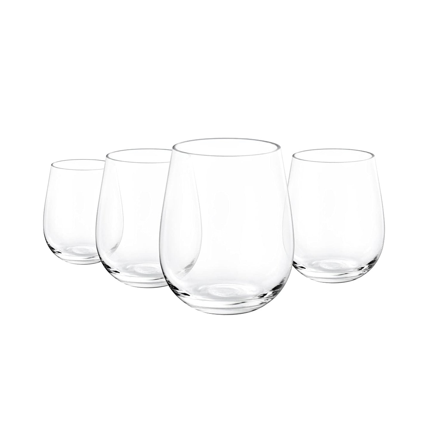 KX-WARE Unbreakable 530ml Acrylic Stemless Wine Glasses - Set of 4 - Clear