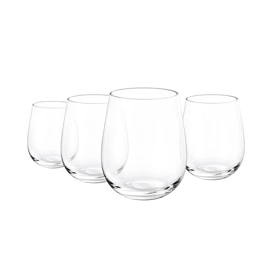 KX-WARE Unbreakable 530ml Acrylic Stemless Wine Glasses - Set of 4 - Clear