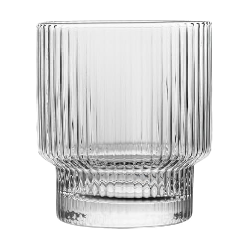 Restaurantware Vetri Whiskey Glasses - Set of 6 - No-Lead, Dishwashable, Clear Glass Tumblers