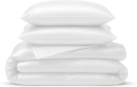 LINENWALAS Organic Bamboo Pillowcase Set of 2 — Cooling, Silk-Soft, OEKO-TEX Certified, Standard 51 × 76 cm, White
