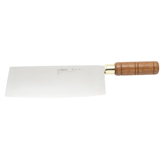 Winco Blade Chinese Cleaver with Wooden Handle - 20cm × 9cm Blade - 32cm Overall Length