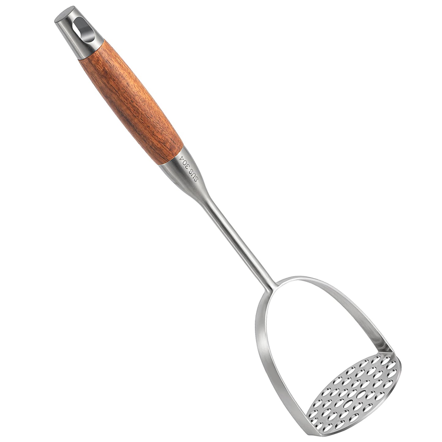Tuyotue Potato Masher Stainless Steel - Wooden Handle
