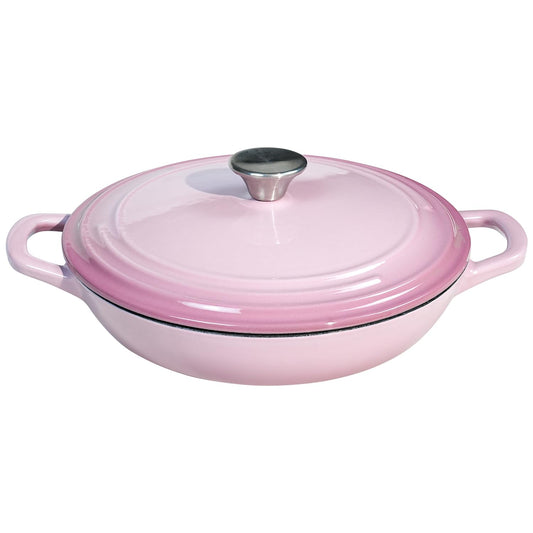 Flavehc Enamelled Cast Iron Braiser - 2.8L Braiser Pan with Lid