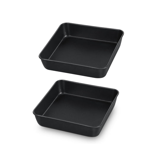 TeamFar Square Cake Pan - 15cm Small Baking Roasting Pans - Set of 2