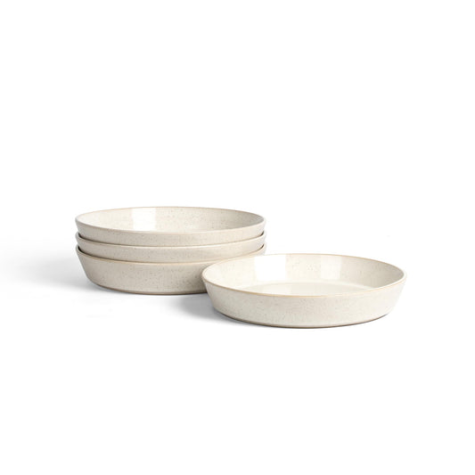 Stone Lain Claire 4-Piece Pasta Bowl Set - Stoneware - Dishwasher and Microwave Safe - White