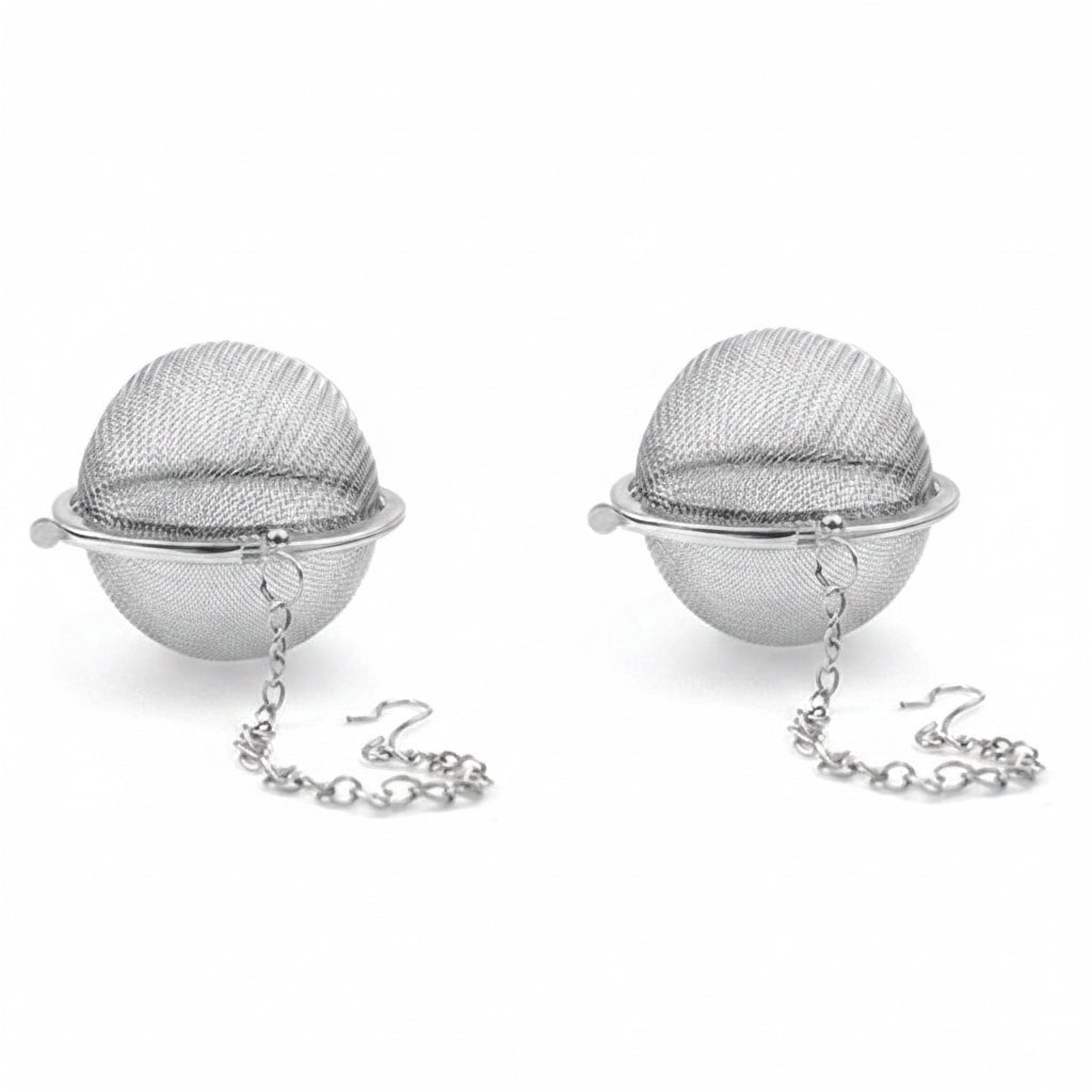 2PCS Stainless Steel Mesh Tea Ball, Extra Fine Mesh Tea Infuser for Loose Leaf Tea