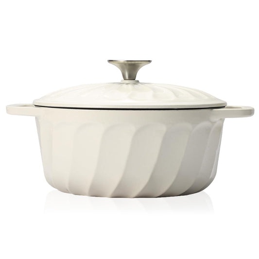 NSIRONS Enamelled Cast Iron Dutch Oven with Lid - 2.8L Heavy Duty Cast Iron Pot