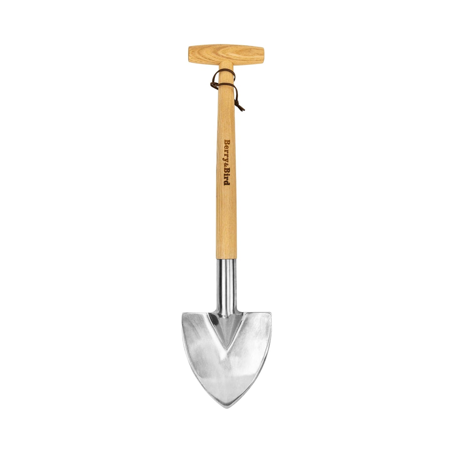Berry&Bird Perennial Spade - 55cm Long Trowel - Root Cutting Tool - Sharp Stainless Steel Blade - Wooden Handle