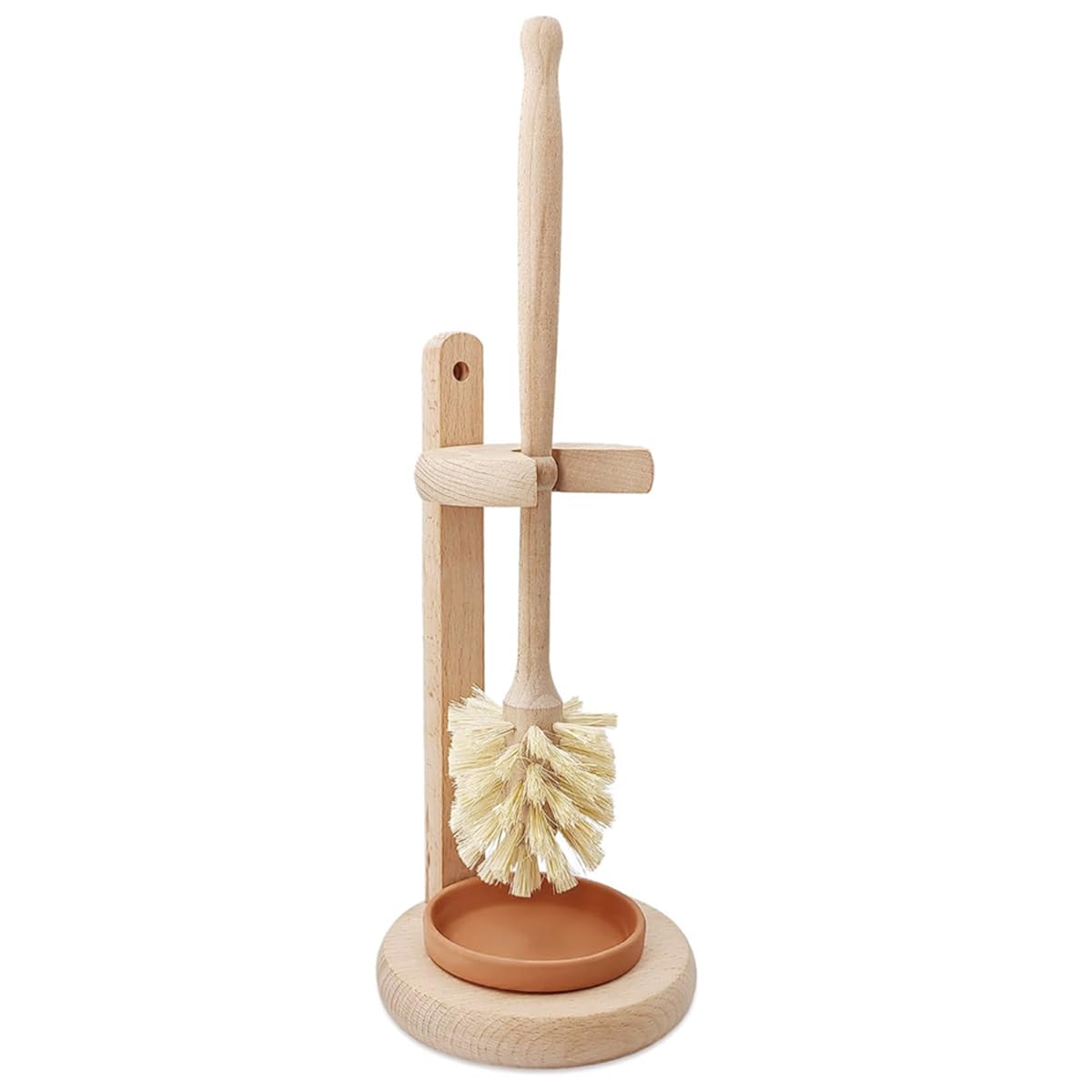 ELDR Supply Toilet Bowl Cleaner Brush with Holder - 36cm - German Beechwood
