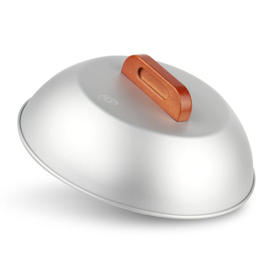 JLYO Aluminium Wok Cover for 33cm-36cm Hand Hammered Wok - 32cm Flat Wok Lid