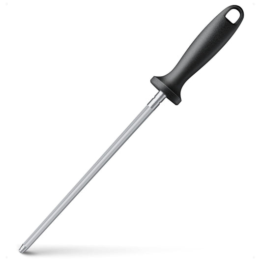 Szsenying 20cm Knife Sharpener Rod - Flat Carbon Steel Honing Rod