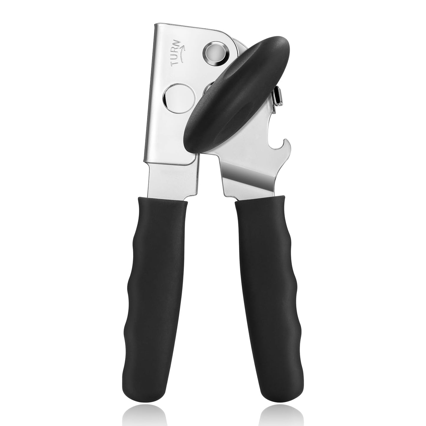 UHIYEE Can Opener Manual Heavy Duty - Hand Held Can Opener for Seniors - Black