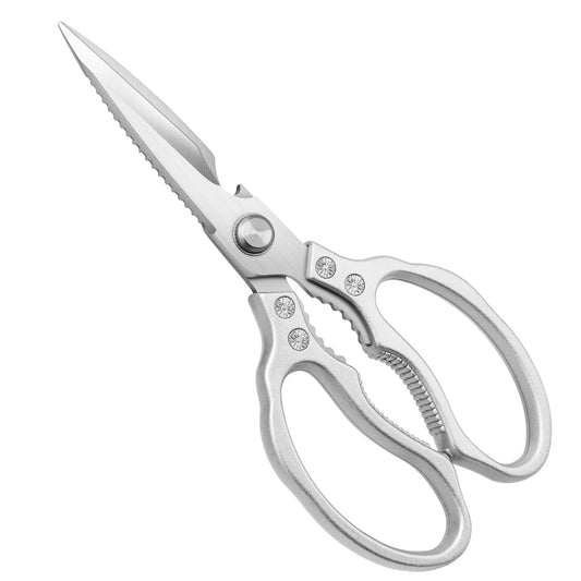 CGBE Kitchen Scissors - Multi-Purpose Kitchen Shears - Heavy Duty Dishwasher Safe - Silver