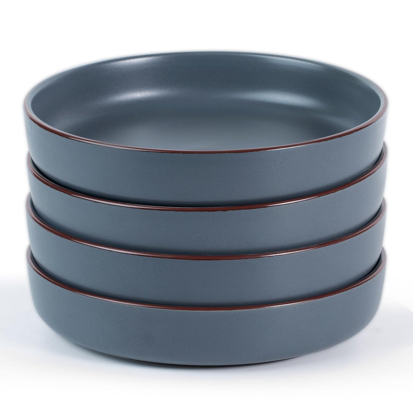 famiware Mercury Pasta Bowls Set of 4 - 975ml Large Salad Bowls - Ceramic - Charcoal