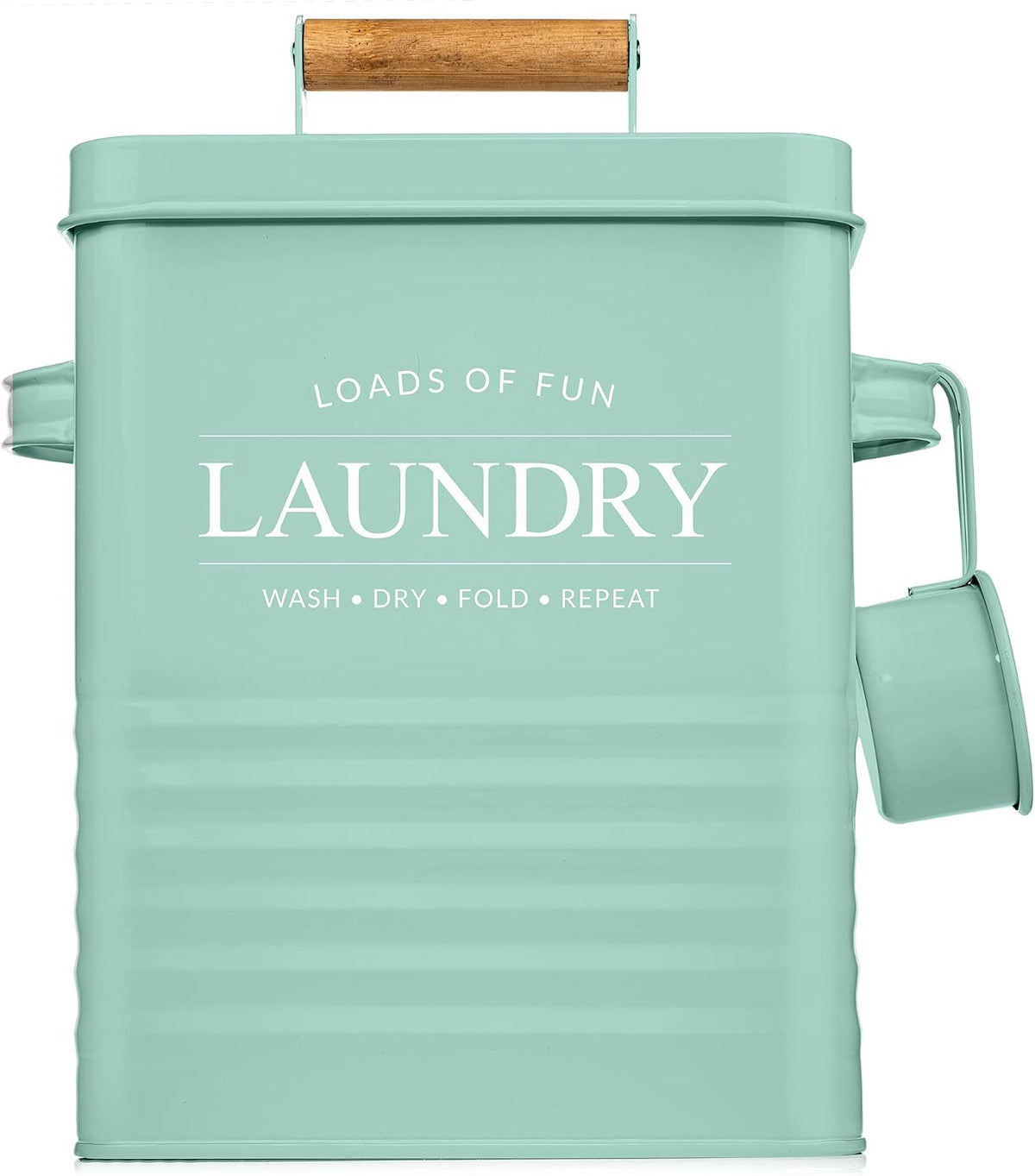 Farmhouse Metal Laundry Powder Dispenser with Scoop | 18 × 15 × 28 cm