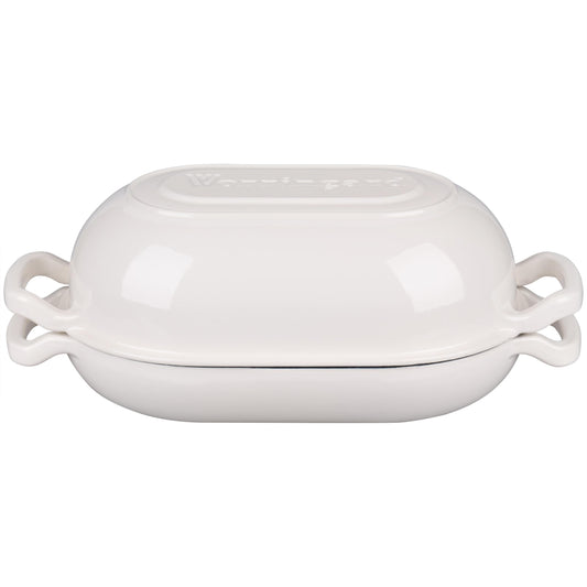 VORRINGARD Enamelled Cast Iron Sourdough Bread Oven - Dutch Oven - 4.7L - White
