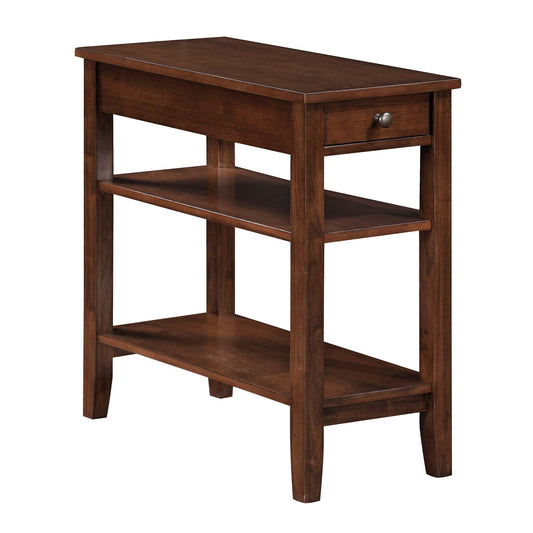Convenience Concepts American Heritage Chairside End Table with Drawer - 60cm - Classic Living Room Table - Espresso