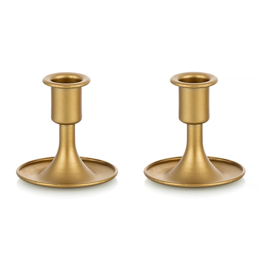 Candlestick Holders Taper Candle Holders - Romadedi Gold Candle Stick Holder for Table Centrepiece Wedding Reception Christmas Mantel Décor - Set of 2