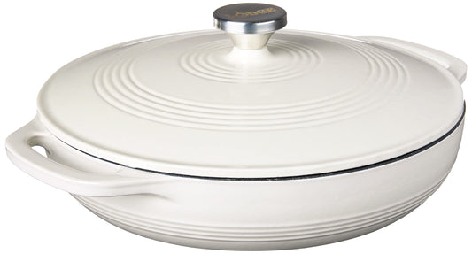 Lodge 3.4L Enameled Cast Iron Oval Casserole with Lid - Dual Handles