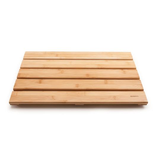 GOBAM Natural Bamboo Bath Mat - 50cm × 33cm - Non-Slip