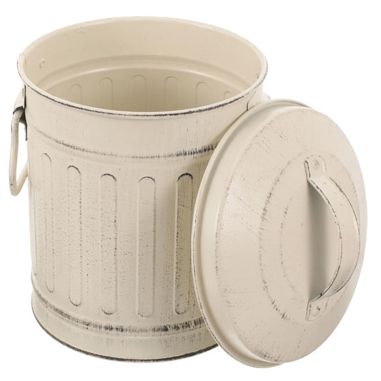DOITOOL Fireplace Ash Barrel - Metal Ash Bucket with Lid - 13cm Iron Coal Transfer Container